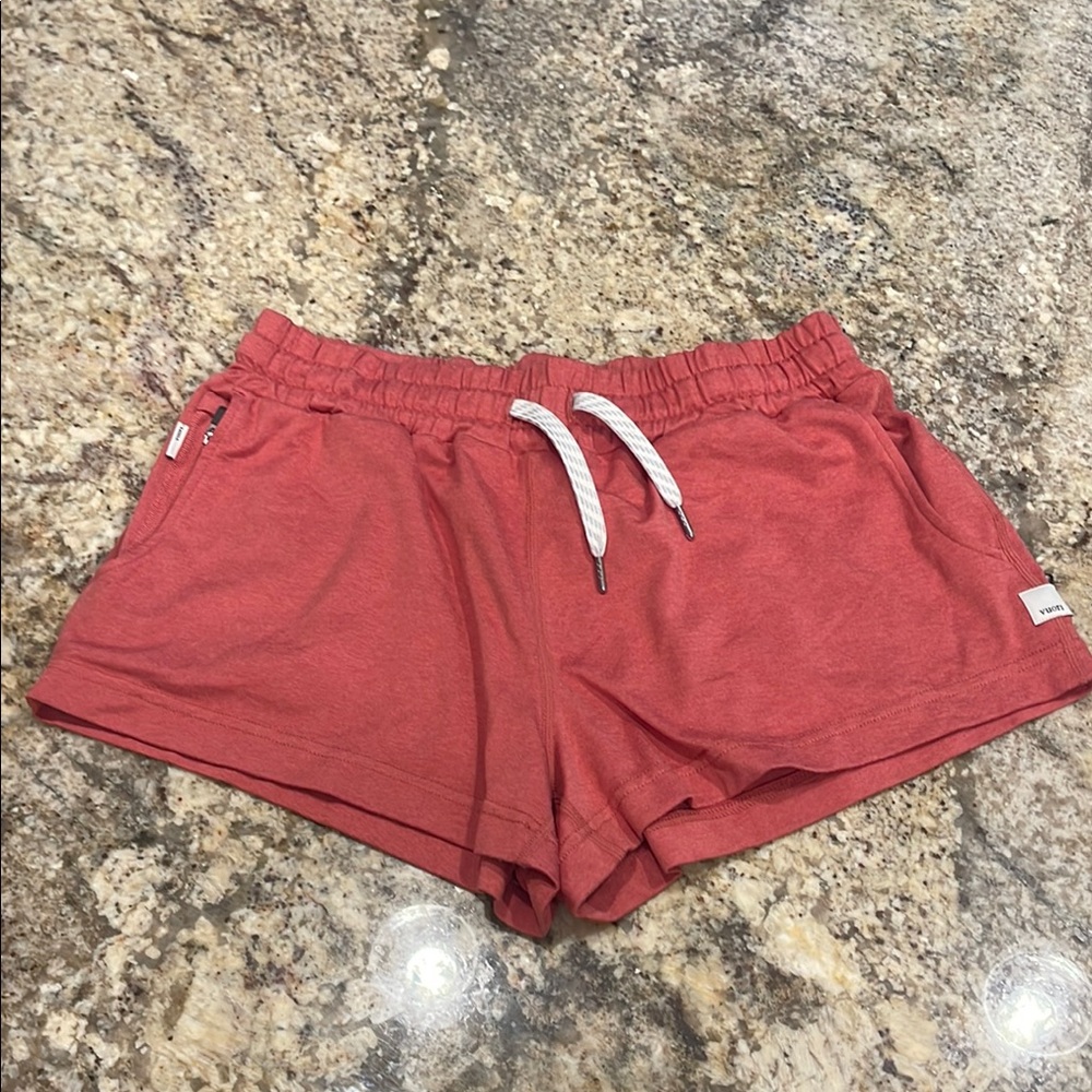 Vuori Burnt Orange Athletic Shorts with Drawstring Waistband